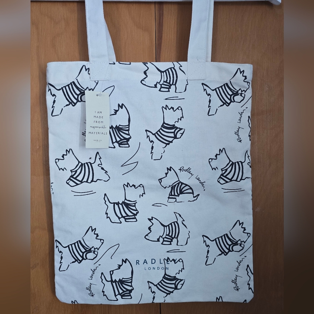 Radley London Monochrome Dog Pattern Tote NWT